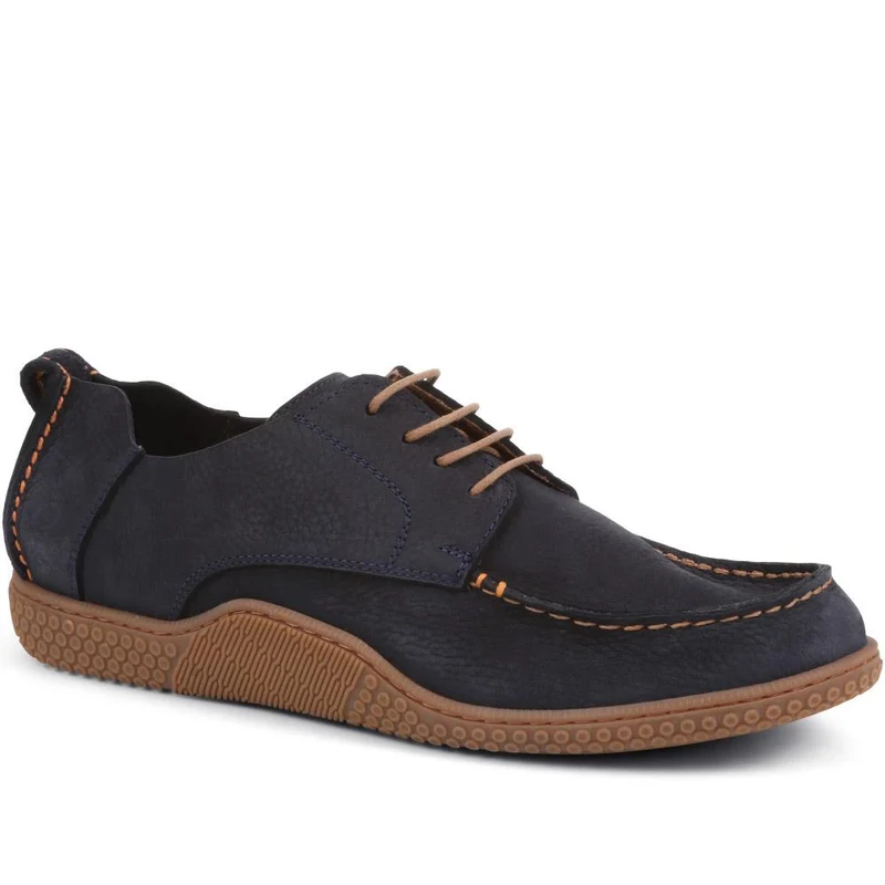 Casual Leather Lace-Up Shoes - META35010 / 322 980 - Navy