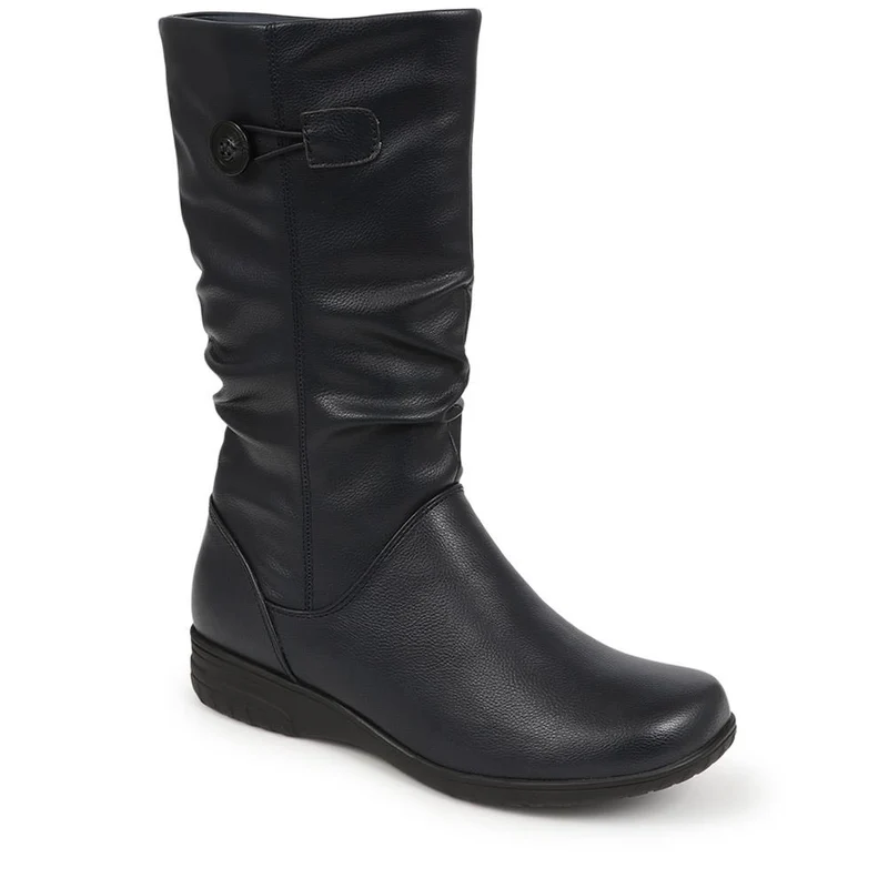 Flat Slouch Boots - WBINS40099 / 325 983 - Navy