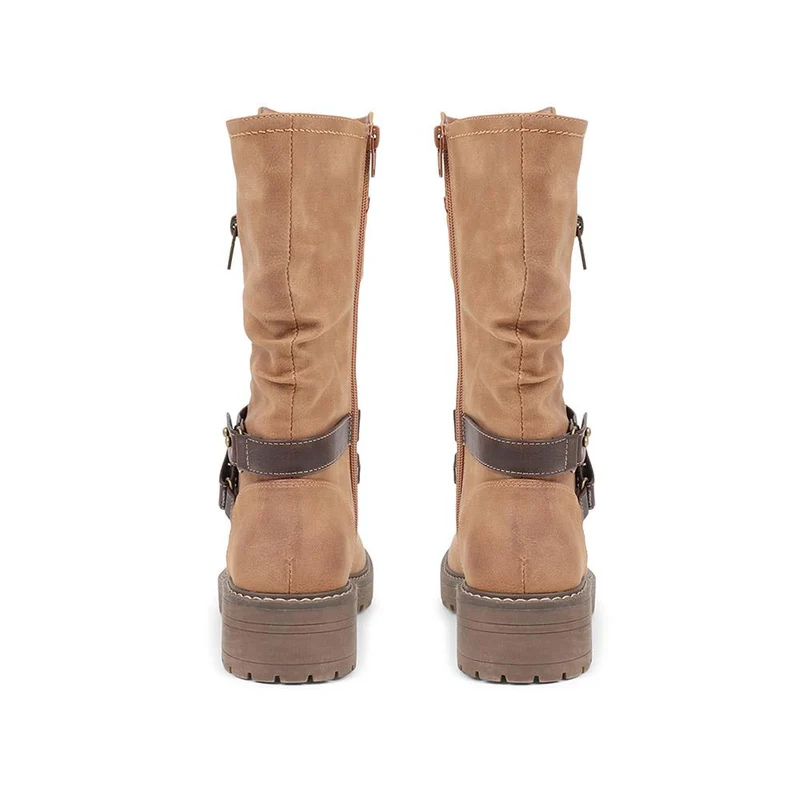 Zip-Up Calf Boots - TELOO38011 / 324 162 - Tan