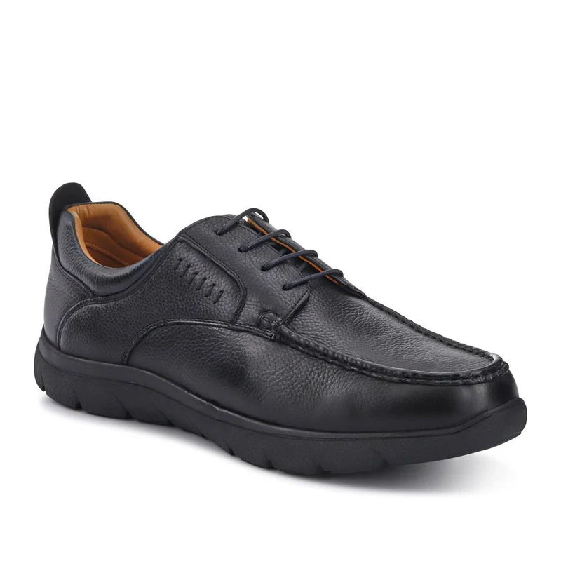 Wide Fit Smart Leather Shoes - PERFO41004 / 327 382 - Black