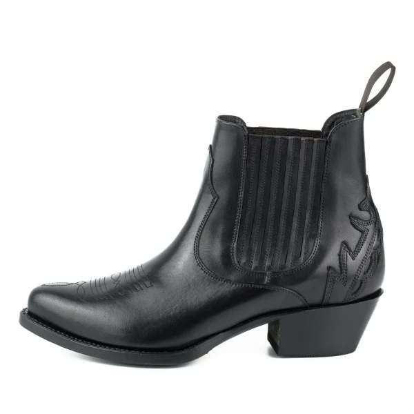 Urban Black Leather Handgefertigte Damenstiefel oder Stiefeletten 2487