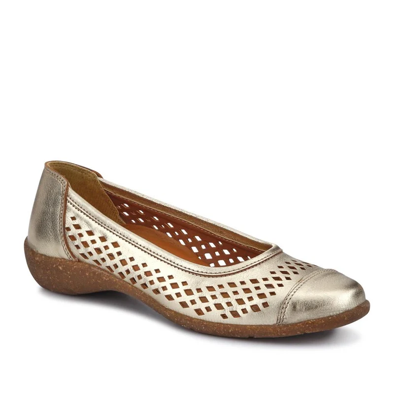 Breathable Leather Pumps - HAK41011 / 327 465 - Gold
