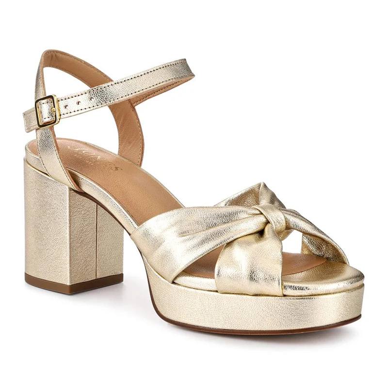 Imani Leather High Heel Shoes - IMANI / 327 789 - Gold