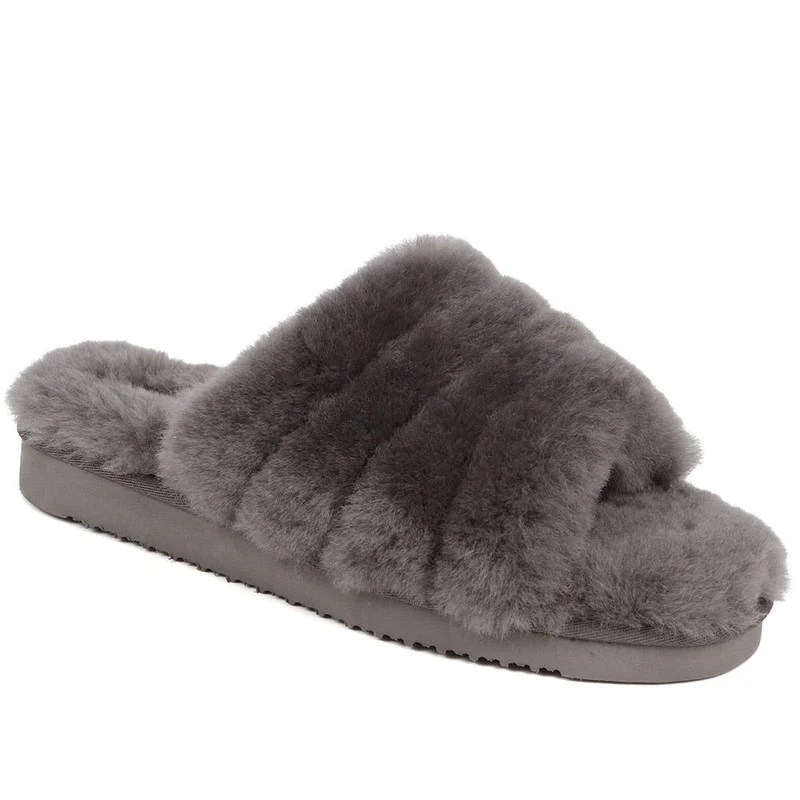 Falonda Faux-Fur Slippers - FALONDA / 326 074 - Grey