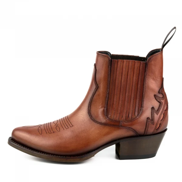 Handgefertigte Damen-Urban-Lederstiefel oder Stiefeletten Orange 2487