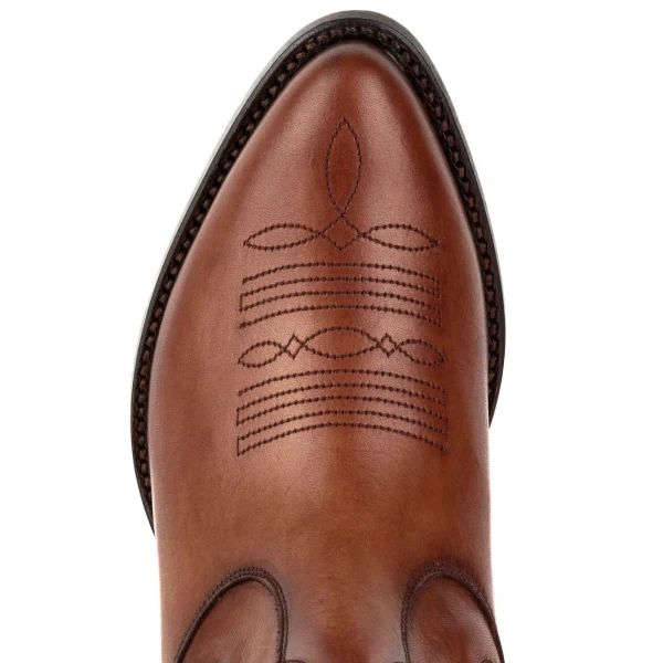 Handgefertigte Damen-Urban-Lederstiefel oder Stiefeletten Orange 2487