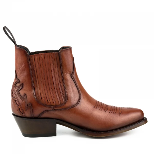 Handgefertigte Damen-Urban-Lederstiefel oder Stiefeletten Orange 2487