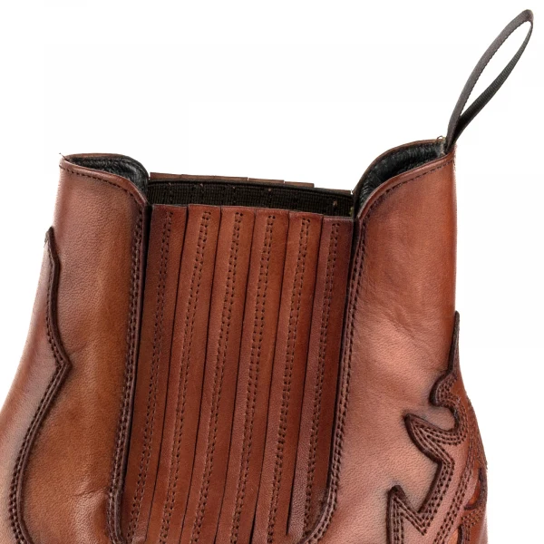 Handgefertigte Damen-Urban-Lederstiefel oder Stiefeletten Orange 2487