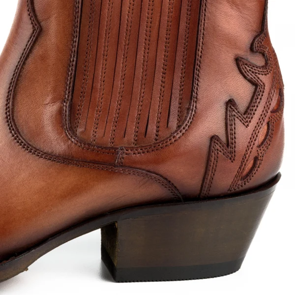 Handgefertigte Damen-Urban-Lederstiefel oder Stiefeletten Orange 2487