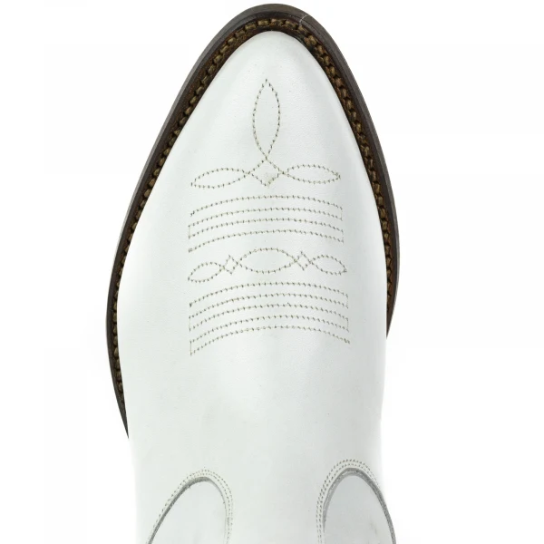 Handgefertigte Damenstiefel oder Stiefeletten aus weißem Urban-Leder 2487
