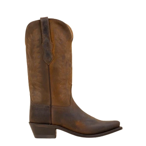 Westernstiefel CowboyStiefel für Damen handgefertigt, braunes Leder, LF1511E