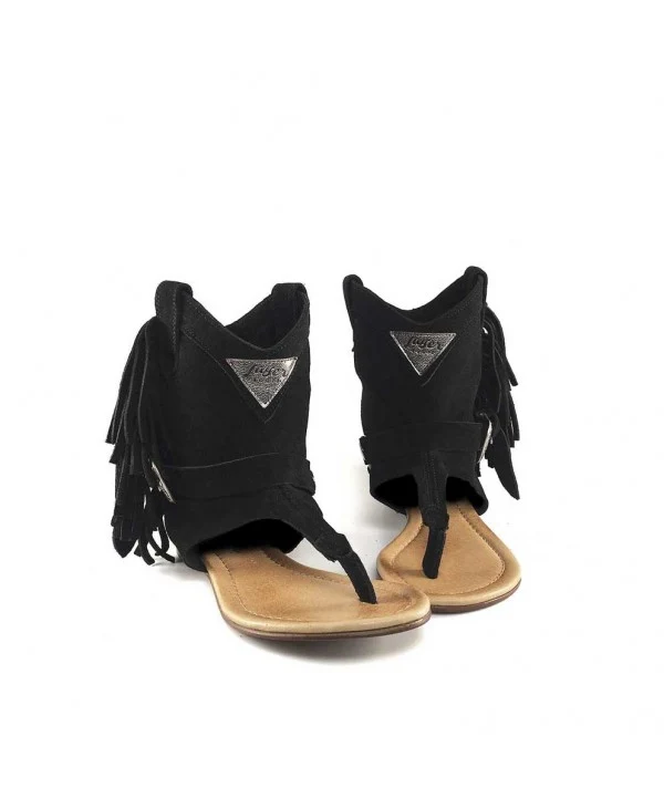 Boho West Schwarze Basic-Damensandalen