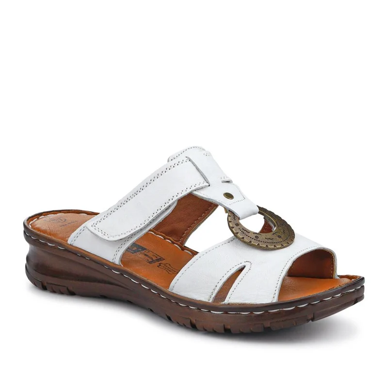 Lightweight Cushioned Leather Mules - HAK41014 / 327 466 - White