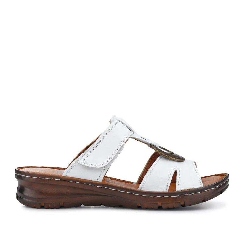 Lightweight Cushioned Leather Mules - HAK41014 / 327 466 - White
