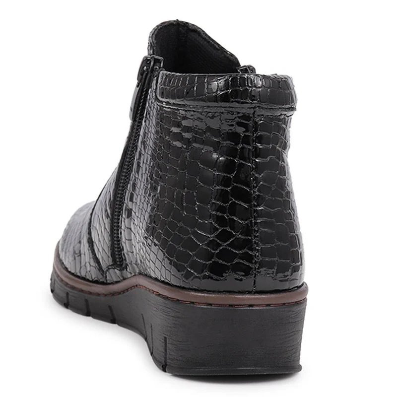 Leather Ankle Boots - LUCK40001 / 326 380 - Black Patent Croc