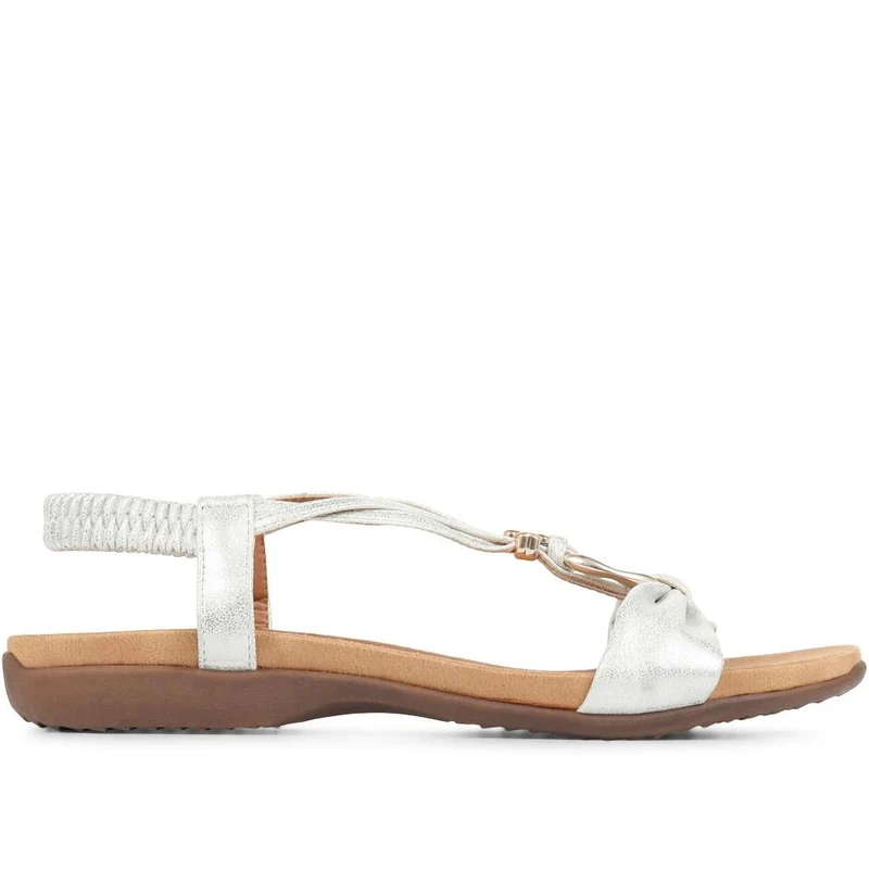 Flat Strappy Sandals - BAIZH29006 / 314 963 - White-Silver