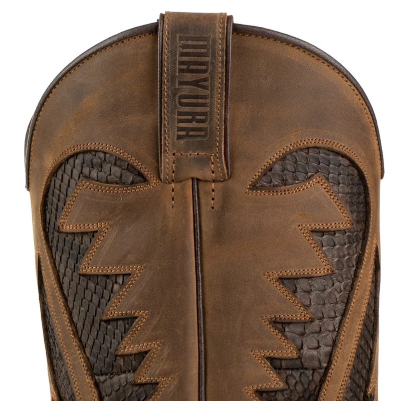 Handgefertigte Westernstiefel CowboyStiefel für Herren aus dunkelbraunem geöltem Leder 2567 Texanas
