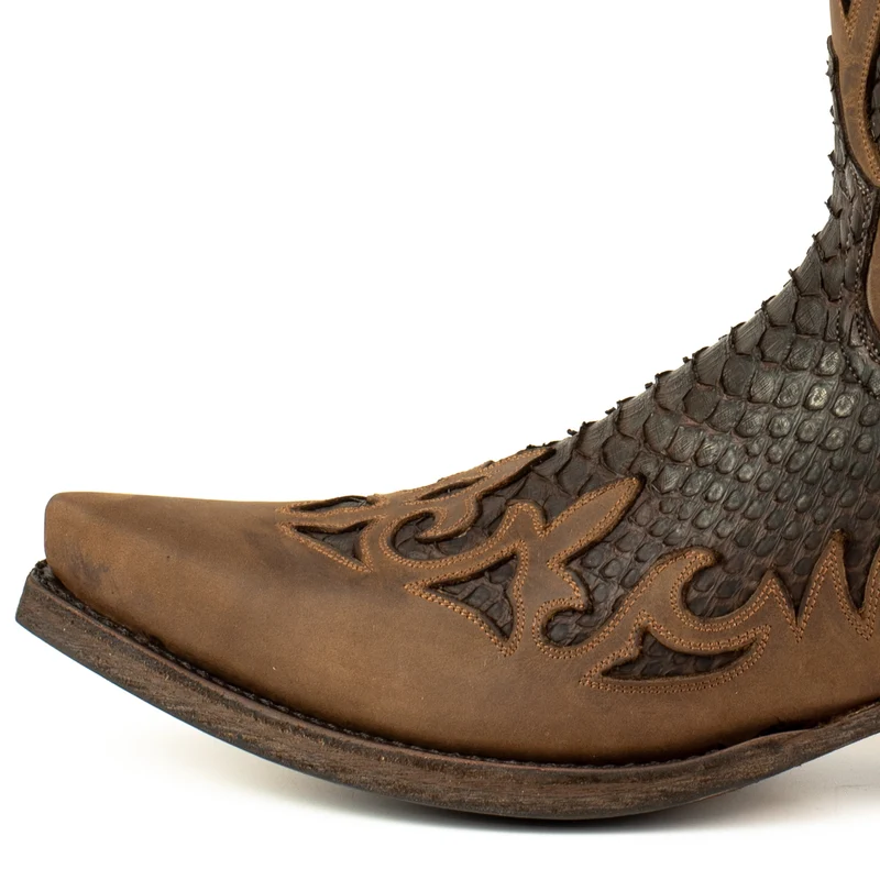 Handgefertigte Westernstiefel CowboyStiefel für Herren aus dunkelbraunem geöltem Leder 2567 Texanas