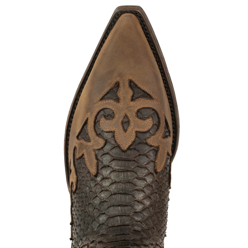Handgefertigte Westernstiefel CowboyStiefel für Herren aus dunkelbraunem geöltem Leder 2567 Texanas