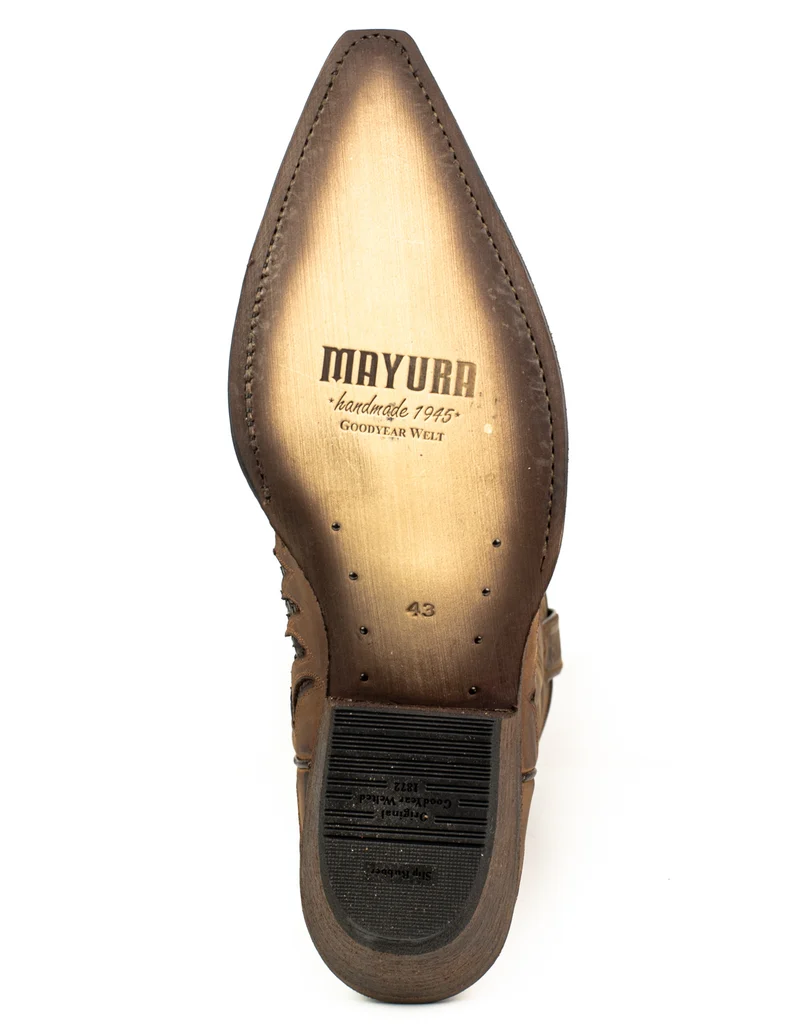 Handgefertigte Westernstiefel CowboyStiefel für Herren aus dunkelbraunem geöltem Leder 2567 Texanas