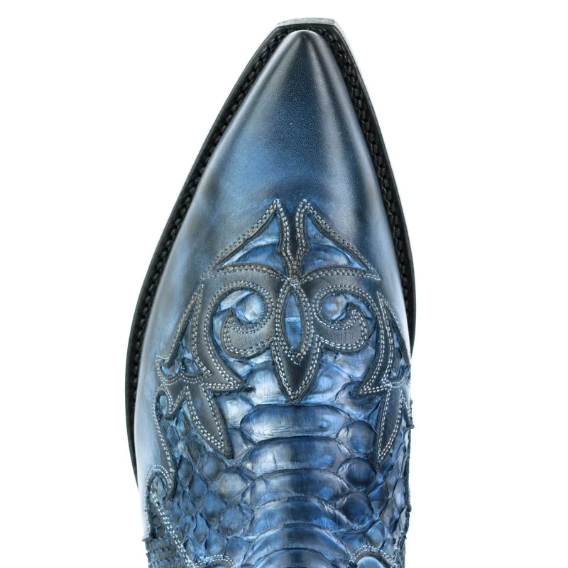Handgefertigte Cowboystiefel oder Stiefeletten für Damen und Herren Blau Urban und Exotics 2500
