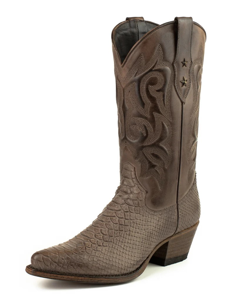 Handgefertigte Westernstiefel CowboyStiefel für Damen aus dunkelbraunem Leder 2524