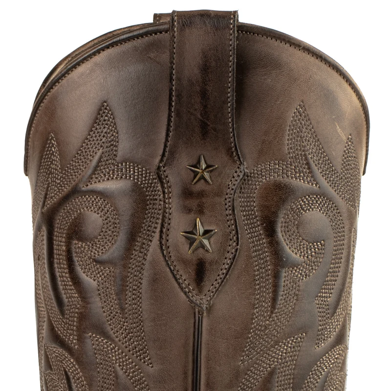 Handgefertigte Westernstiefel CowboyStiefel für Damen aus dunkelbraunem Leder 2524