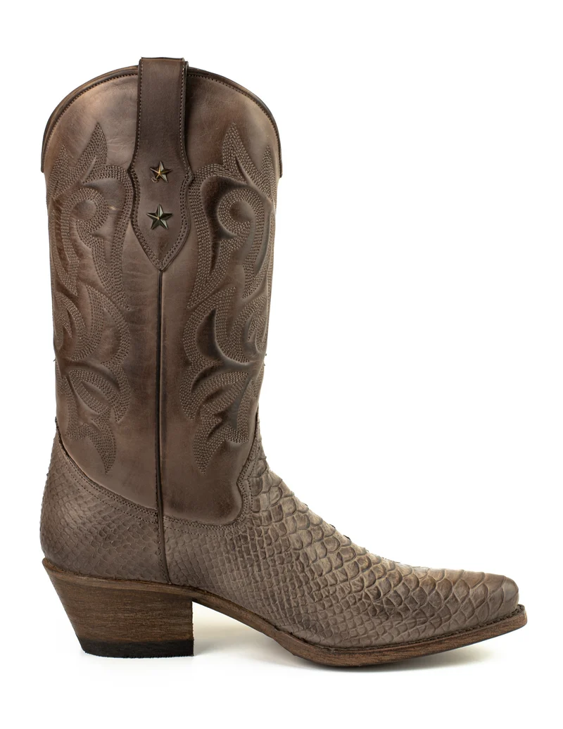 Handgefertigte Westernstiefel CowboyStiefel für Damen aus dunkelbraunem Leder 2524
