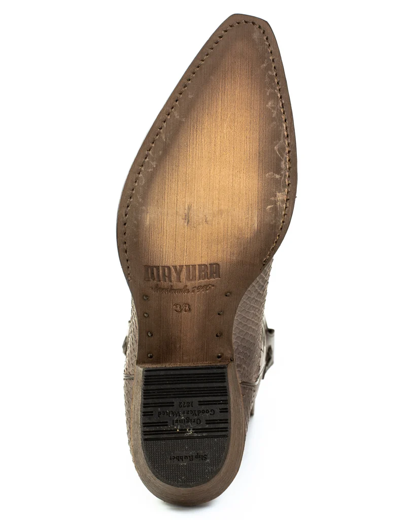 Handgefertigte Westernstiefel CowboyStiefel für Damen aus dunkelbraunem Leder 2524