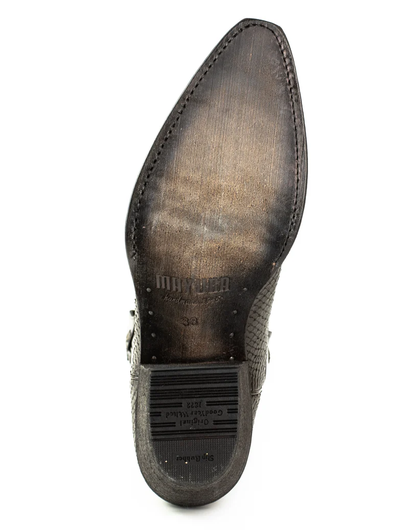 Westernstiefel CowboyStiefel für Damen handgefertigt, aus schwarzem Leder, 2524