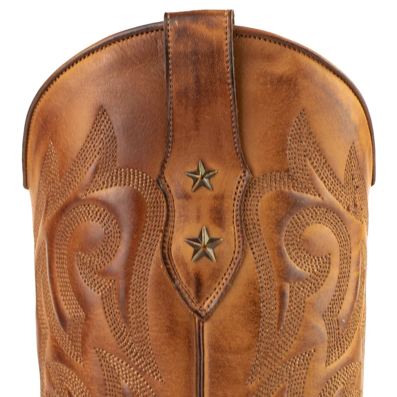 Westernstiefel CowboyStiefel für Damen handgefertigt, braunes Leder, 2524
