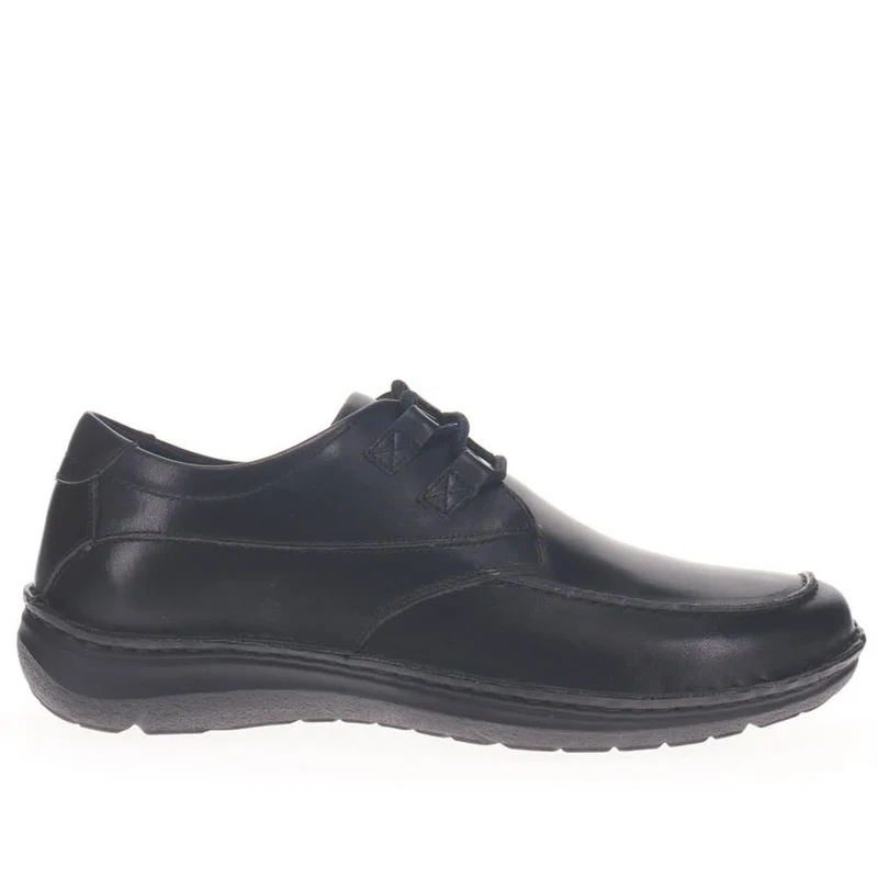 Wide Fit Leather Lace-Up Shoes - PARK40035 / 325 803 - Black