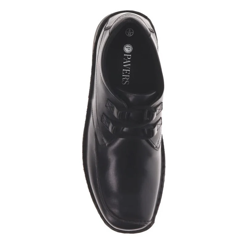 Wide Fit Leather Lace-Up Shoes - PARK40035 / 325 803 - Black