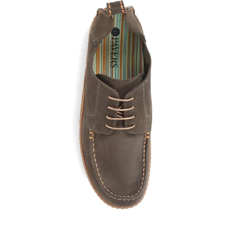 Casual Leather Lace-Up Shoes - META35010 / 322 980 - Green