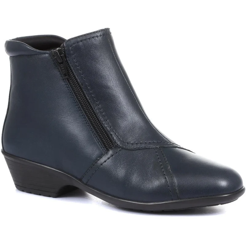 Leather Ladies Ankle Boots - HSKEMP1811 / 146 311 - Navy