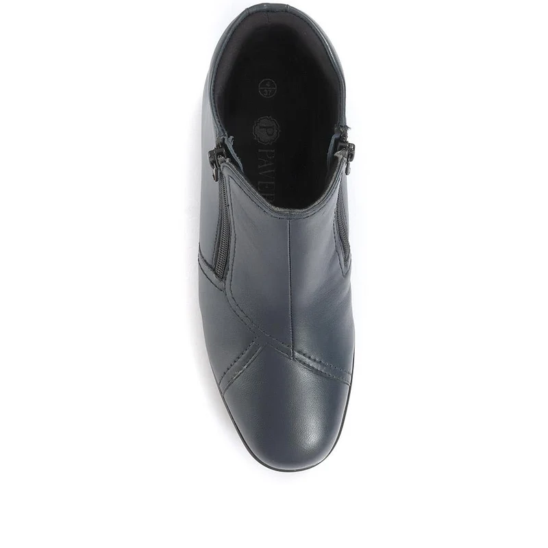 Leather Ladies Ankle Boots - HSKEMP1811 / 146 311 - Navy