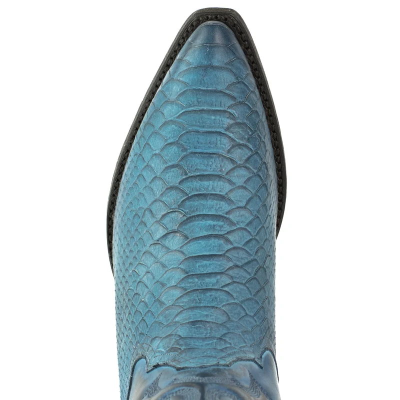 Westernstiefel CowboyStiefel für Damen handgefertigt, blaues Leder, 2524
