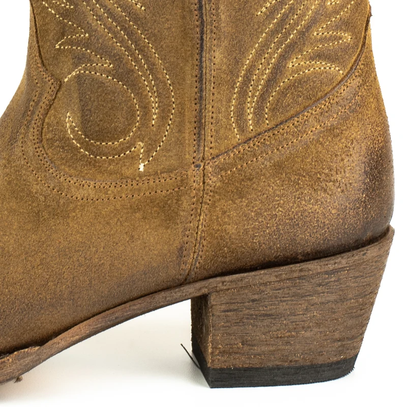 Westernstiefel Cowboystiefel für Damen, handgefertigt, Wildleder, Braun, 2526