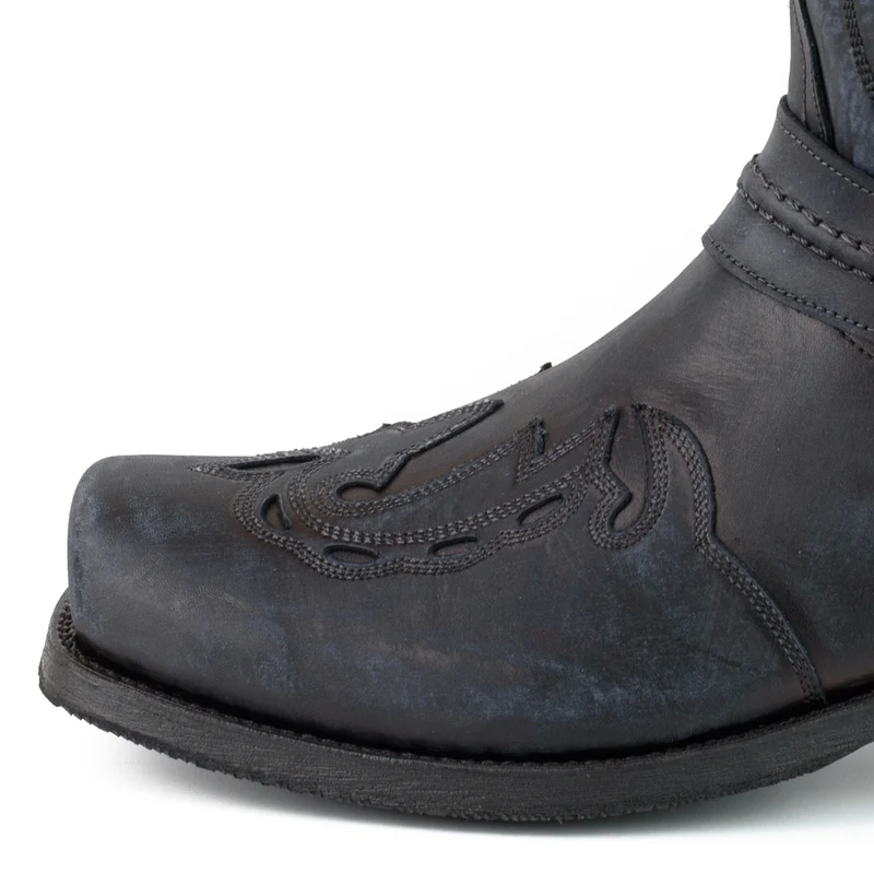 Herren Biker Motard Boots 2471 Handgefertigtes Wildleder Schwarz