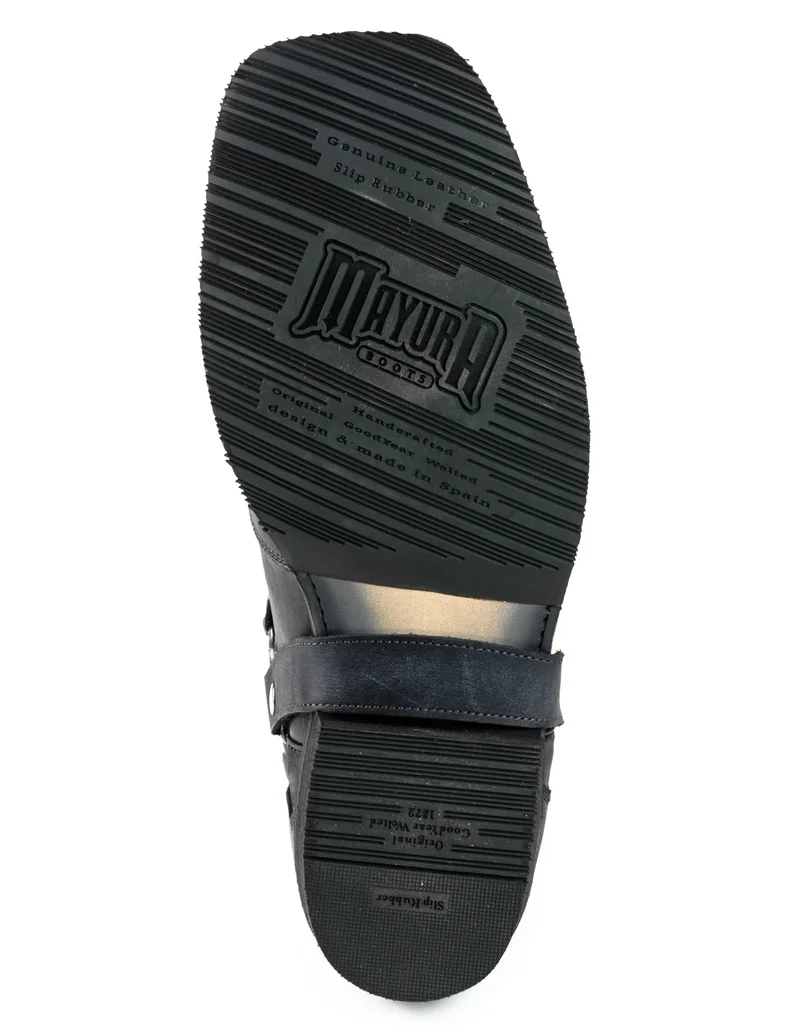 Herren Biker Motard Boots 2471 Handgefertigtes Wildleder Schwarz