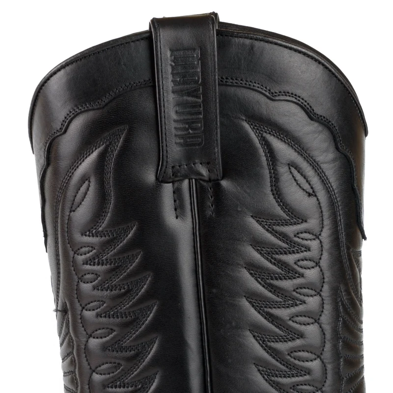 Herren Biker Motard Boots 2471 Handgefertigtes schwarzes Leder