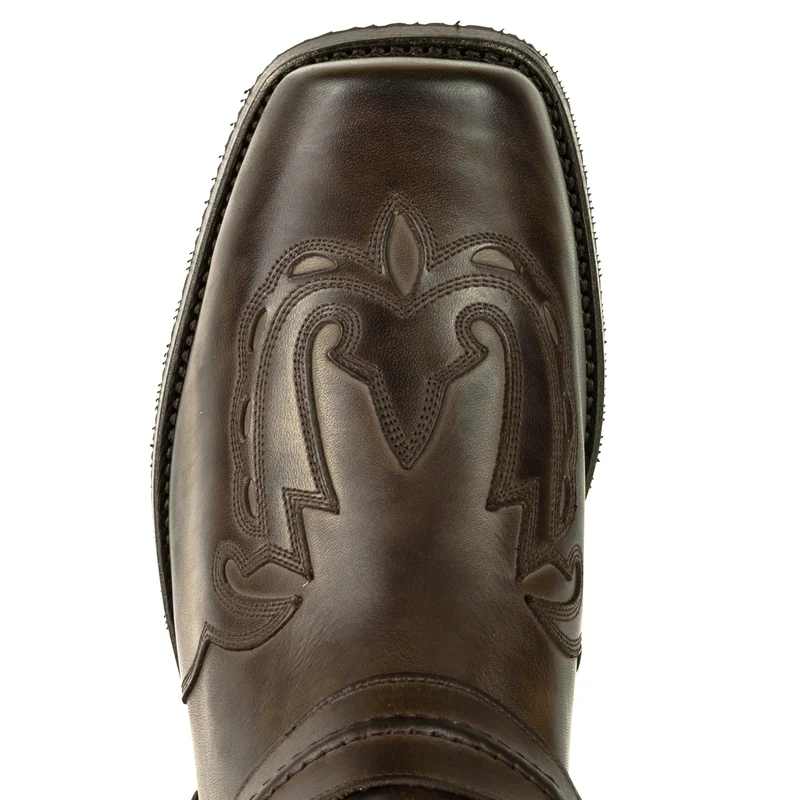 Herren Biker Motard Boots 2471 Handgefertigtes braunes Leder