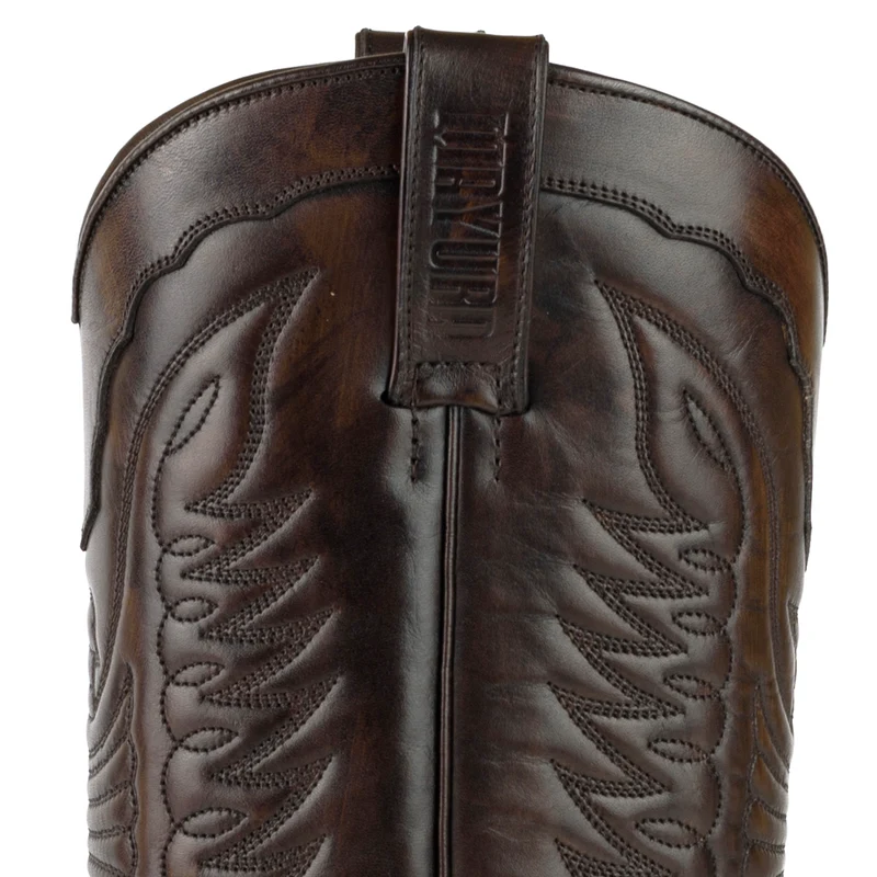 Herren Biker Motard Boots 2471 Handgefertigtes dunkelbraunes Leder