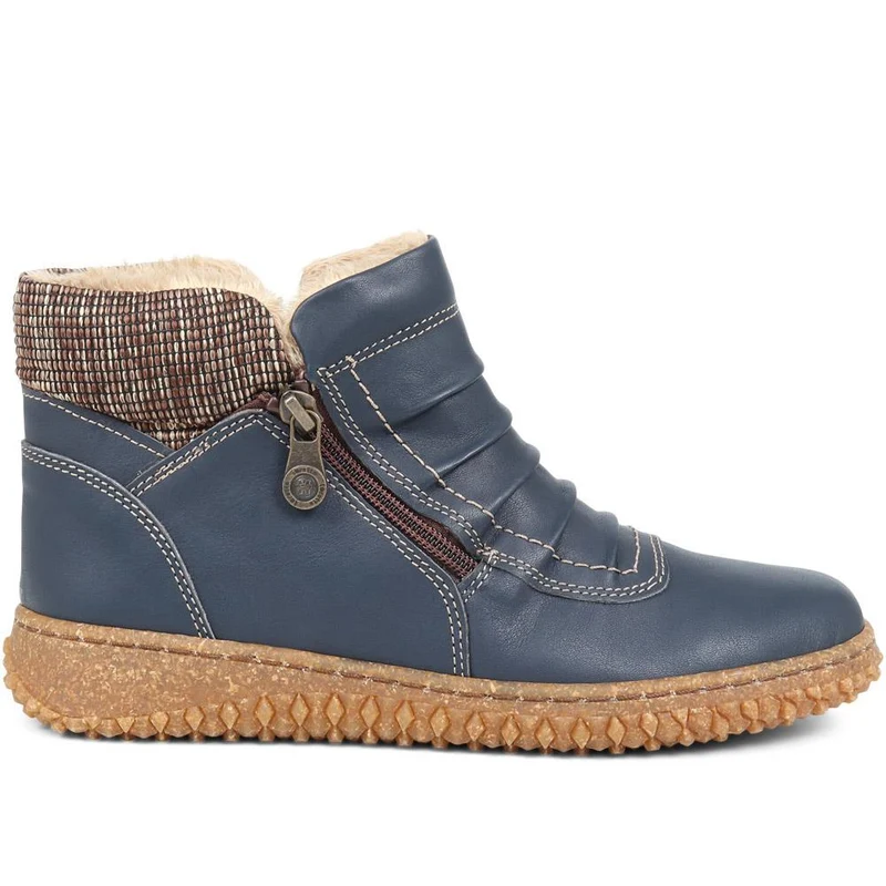 Loretta Zip-Up Boots - HAK38015 / 324 224 - Blue