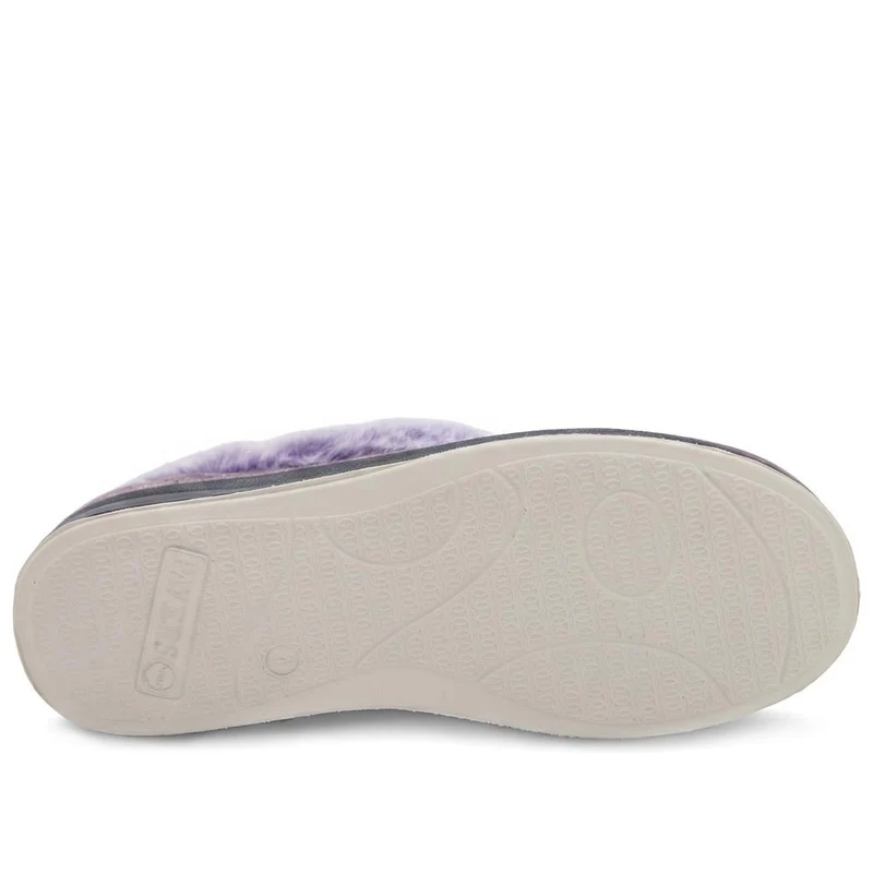 Wide Fit Faux Fur Memory Foam Slippers - QING44002 / 329 840 - Lilac