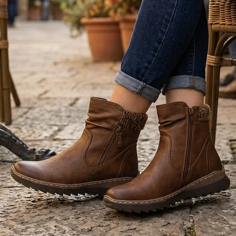 Warm Fashionable Ankle Boots - LAND44014 / 329 950 - Tan