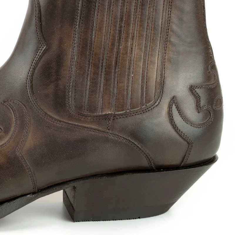 Cowboystiefel oder Stiefeletten für Damen und Herren, handgefertigt, dunkelbraunes Leder, Urban 1931