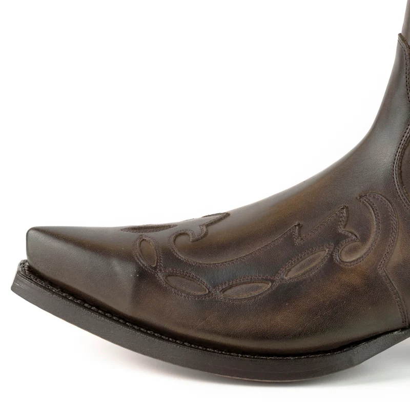 Cowboystiefel oder Stiefeletten für Damen und Herren, handgefertigt, dunkelbraunes Leder, Urban 1931