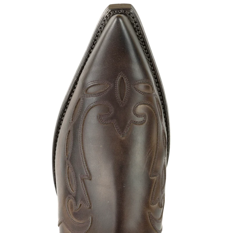 Cowboystiefel oder Stiefeletten für Damen und Herren, handgefertigt, dunkelbraunes Leder, Urban 1931