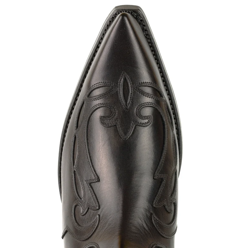 Cowboystiefel oder Stiefeletten für Damen und Herren, handgefertigt aus schwarzem Leder, Urban 1931